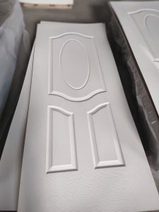 4 panels white primed wood modern door skin molded hdf door skin