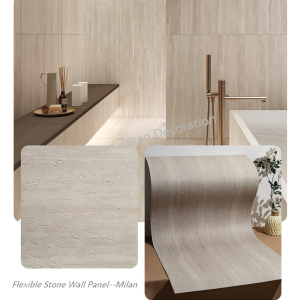 3d modified clay material tile veneer faux interior bendable soft wall cladding travertine artificial flexible stone wall panels